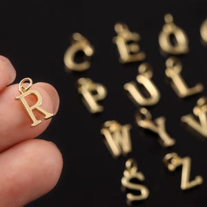 Elegant Gold Alphabet Charms – Dainty Initial Pendants for Jewelry Making, Bridesmaid Gifts, or Everyday Wear