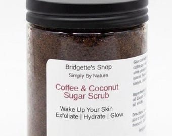 Coffee & Coconut Body Sugar Scrub 8 oz Deep Moisturizing Exfoliating Scrub