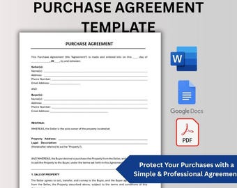 購入契約書テンプレート：編集可能な契約書（Word、Googleドキュメント、PDF） - すぐにダウンロード