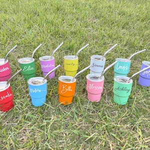 Mini vaso personalizado, vasos para propuesta de dama de honor, vaso de chupito de acero inoxidable de 85 ml, regalo para despedida de soltera, regalo para viaje de chicas