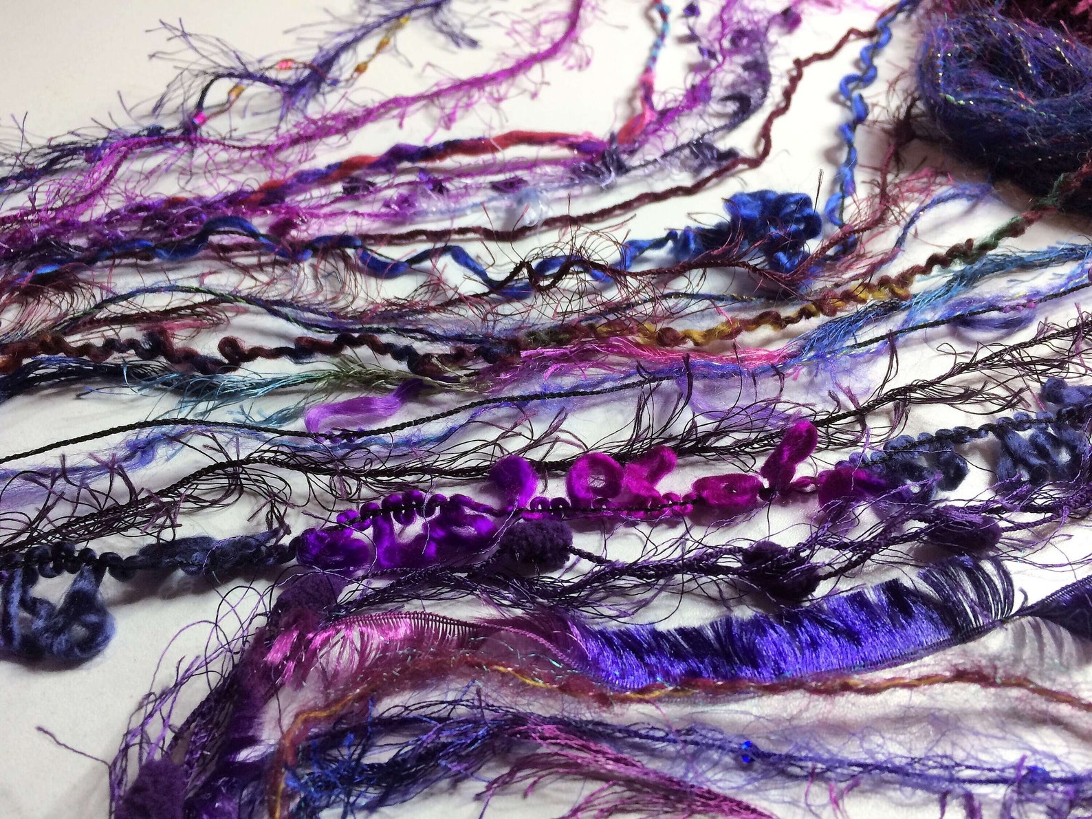 Mixed yarn mixed fibres mixed media art yarn craft pack Etsy