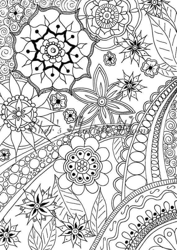 Flower drawing, flower mandala, abstract flowers, mandala drawing, zentangle drawing, kids coloring page, mandala coloring, colouring pages
