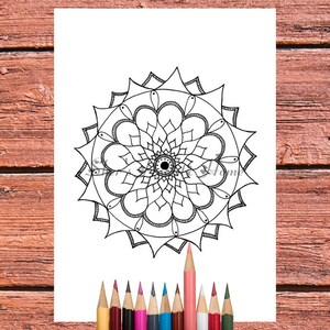 Mandala Coloring Pages Flower Coloring Page Coloring Pages Etsy