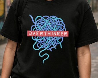 Oversized "Overthinker" Graphic Tee: Unisex Cotton Streetwear Shirt OK-075