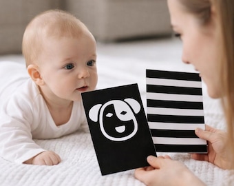 High Contrast Baby Flashcards – Newborn Visual Stimulation (Printable PDF + PNG + Adobe AI File) ok-169