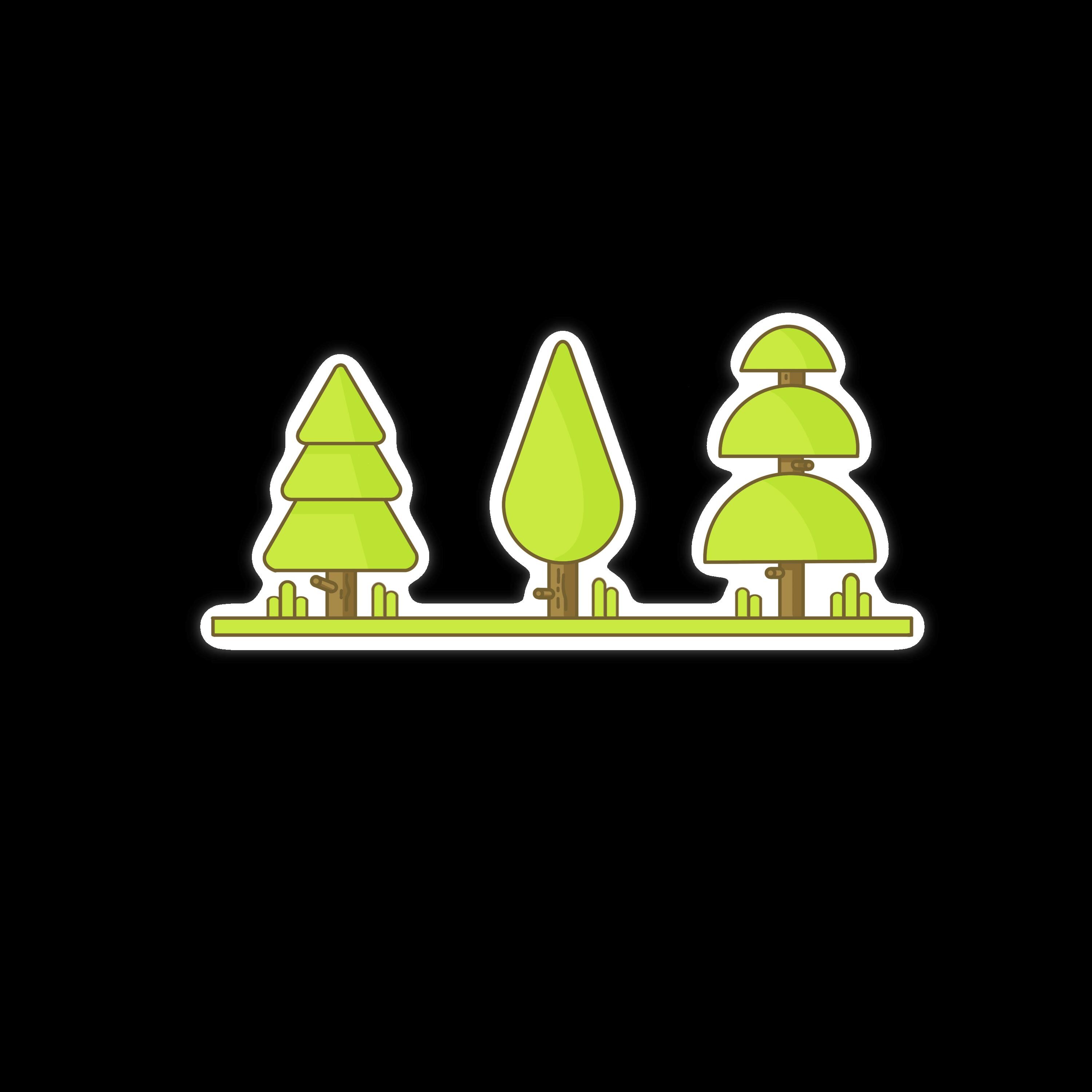 Tree Icon Sticker Set – Forest Tree Clipart PNG for Planners and Crafts ...
