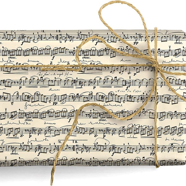 Musica Italian Wrapping Paper by Kartos, 2 Folded Sheets