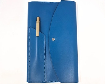 Snap Notebook Cover A5 & Pen Slot - Genuine Leather
