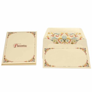 Portefeuille avec enveloppes et cartes plates de taille moyenne, papier italien, divers motifs florentins