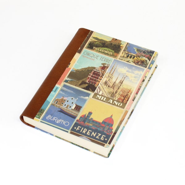 Italian Cities Hardcover Journal Notebook with Genuine Leather Spine