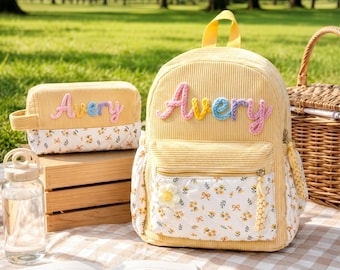 Personalized Corduroy Backpack – Custom Name Toddler School Bag, Preschool Bag For Boys & Girls