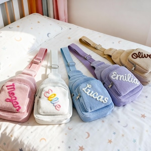 Custom Name Toddler Purse : Soft Corduroy Mini Sling Bag, Birthday Gift for Boys & Girls