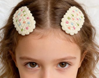 Pinza para el pelo estrellada de crochet, Pinzas para el pelo hechas a mano, Regalos para niños y adultos