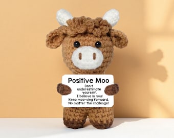 Crochet Positive animals , Handmade Positive Moo, Cute animal,Bunny, Awesome Gift,Creative Gifts