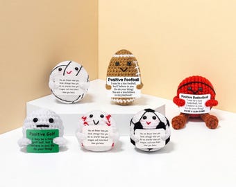 JEWSUN Gehäkelter Golfball – Mit Positiver Karte, Ca. 5 Cm, Weiches Geschenk Für Golfer & Fans