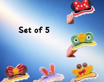 Horquilla de crochet para niños, horquilla de bebé, horquilla de rana, horquilla de conejito, horquilla de ciervo, horquilla de mariposa, regalos de Navidad, regalo de cumpleaños