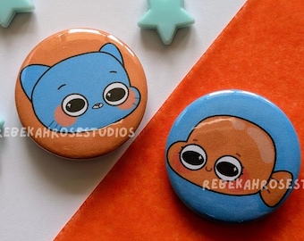 Gumball and Darwin Inspired Badges | TAWOG Inspired | Cartoon Merch | Matching Pins | Waterstones | Lanyard Decoration