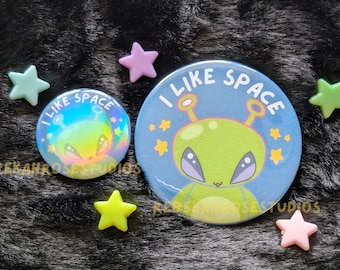 I like space badge | Silly Fella Alien | Cute Bag accessories | ikea Alien Inspired | Personal Space Badge |