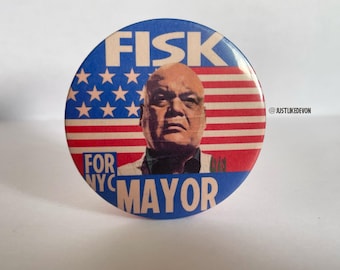 Kingpin Wilson Fisk Inspired Large 58mm Button Badge | MCU pin | Daredevil: born again merch | Marvel cinematic universe | spoof political