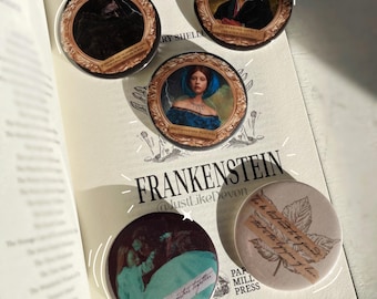 Frankenstein (2025) inspired Large 58mm Button Badges | Guillermo del Toro | Horror Pins | Movie Quotes | Netflix Films | Cinephile Gift