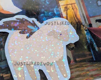 Infinity on High Sheep Inspired Hand-Cut 3" Vinyl Sparkly Sticker | Fall Out Boy Inspired Merch | Holographic Sticker | Cute Animal