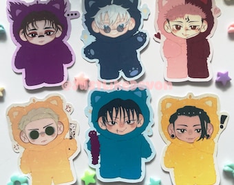 Jujutsu Kaisen Labubu Inspired 3” Hand-Cut Vinyl Stickers | JJK Cat Eared Plush Inspired | Trinket Merch | Manga Anime Inspired | Glossy