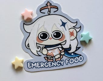 Paimon Emergency Food Inspired Hand-Cut 3" Vinyl Sticker | Genshin Impact Inspired | Gacha Game Merch | Funny Sticker