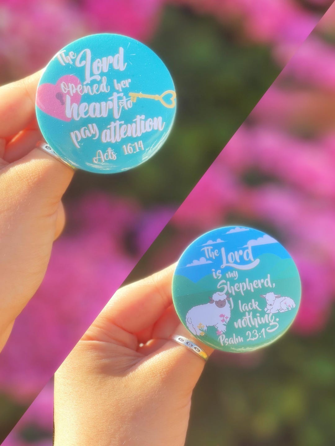 Christian Bible Verse Large 58mm Button Badges | Scripture Pins ...