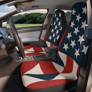 Patriotic Car Seat Covers - USA Flag Design, Americana Decor, Car Interior Accessories, Summer Road Trip Essentials, Gift for Car Lovers