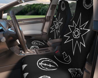 Nomad Road Monochrome Cosmic Celestial Tribal Geometry Car Seat Covers