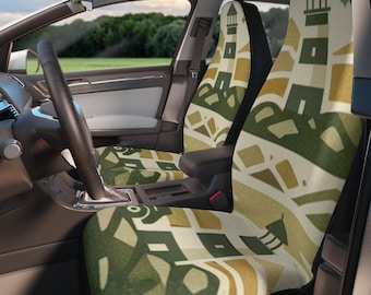 Natural Geometry Essence Edition Minimal Nature Harmony Fabric Pattern Car Seat Covers