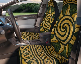 Gaelic Knot Border Rug Irish Knotwork Pattern Car Seat Covers