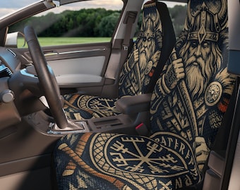 Odin Warrior Form Gungnir Spear Norse Tapestry Car Seat Covers