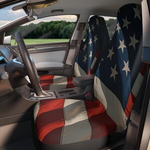 Patriotic Car Seat Covers | American Flag Design, USA Spirit, Auto Accessories, Memorial Day, Independence Day Decor, Car Interior
