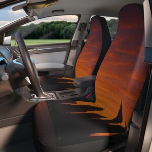 Cityscape Sunset Car Seat Covers - Unique Car Accessories & Vehicle Decor for Automotive Lifestyle, Travel Gifts  Road Trip Essentials