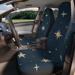 Celestial Car Seat Covers, Star Print Car Accessories, Unique Cosmic Decor for Astronomy Lovers, Starry Night Style Vehicle Decor