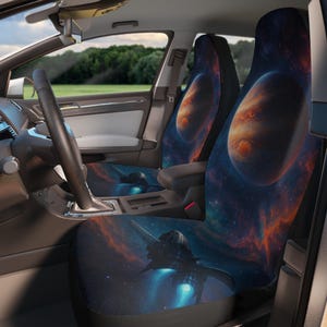 Cosmic Car Seat Covers - Comfortable Space-Themed Decor, Perfect for Space Lovers, Unique Gifts for Car Accessories, Galactic Design