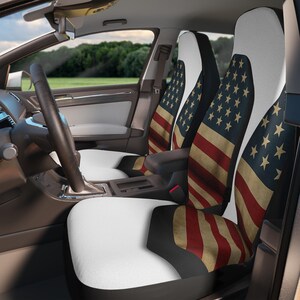 Americana Car Seat Covers - Patriotic Seat Protectors, USA Flag Decor, Summer Road Trip Essentials, Independence Day Gifts, Car Accessories