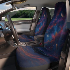 Galactic Space Car Seat Covers - Starry Sky Design, Universal Fit, Perfect for Space Lovers, Unique Car Accessories
