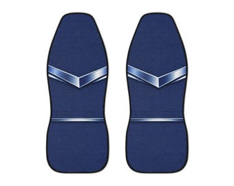 Minimalist Luxury Midnight Blue Chrome Car Seat Cover