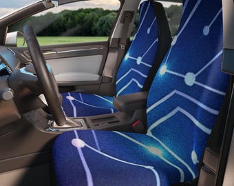 Funda minimalista para asiento de coche con diseño futurista de IA