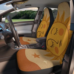 Sunshine Car Seat Covers | Boho Car Accessories & Unique Vehicle Decor | Perfect Gift for Drivers | Summer Road Trip Essentials