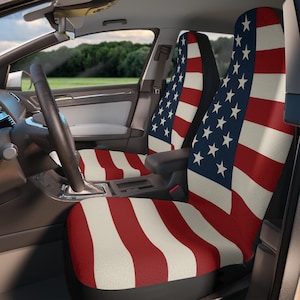 Patriotic Car Seat Covers, American Flag Car Accessories, Vehicle Decor, Red White and Blue Seat Protectors, Gifts for USA Lovers, [...]