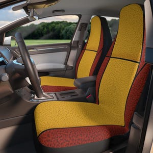 Vibrant Car Seat Covers | Modern Car Accessories & Unique Auto Interior Decor | Comfortable Car Protection Gift for Road Trip Lovers