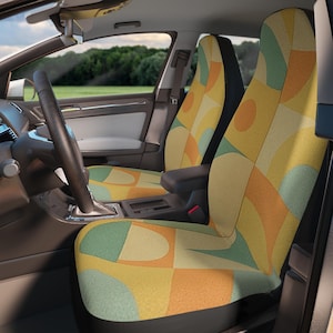 Colorful Geometric Car Seat Covers | Modern Auto Accessories  Interior Decor | Unique Gifts for Car Lovers  Road Trip Essentials