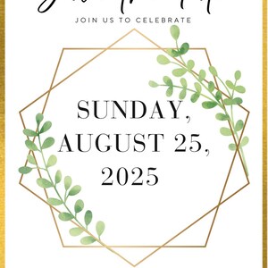 Save the date wedding invite digital print out personalised downloadable invitation