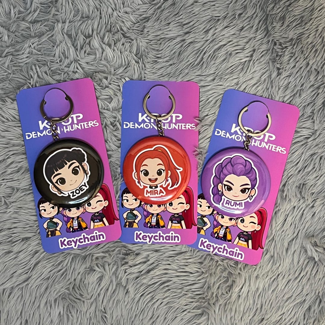 Kpop Demon Hunters Inspired 2.25” Keychain, Personalized, Custom Name ...