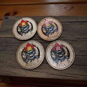Distintivi da spalla personalizzati per i vigili del fuoco - Distintivi in pelle con velcro realizzati a mano
