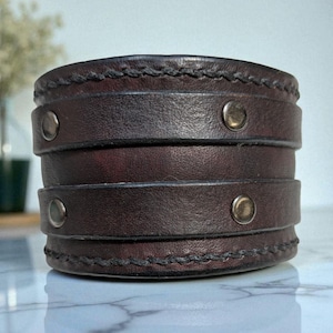 Leather Hand made Cuff Bracelet