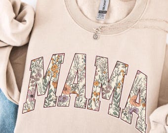 Preppy Floral MAMA Bundle, Mother's Day Png, Family Png, Gift For Her, Grandma Png, Floral Mother Png, Gift For Mom Life